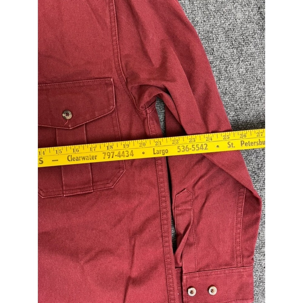 C.C. Filson Mens Button Up Shirt Long Sleeve Dark Red Double pockets Size S - Picture 5 of 9